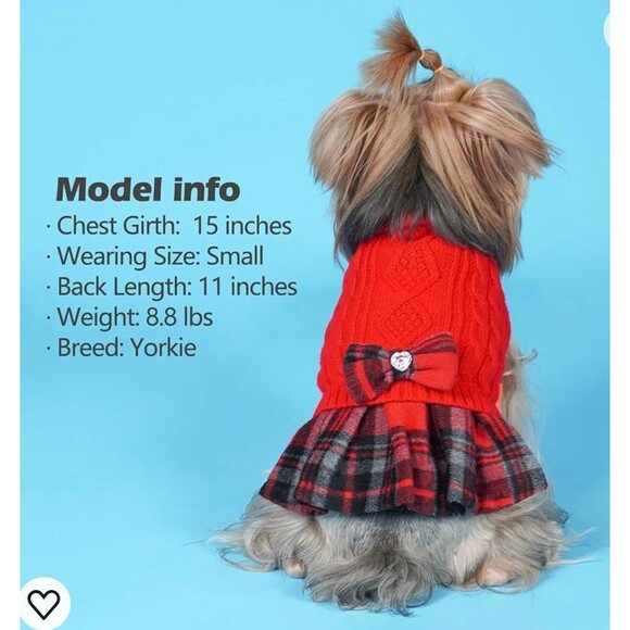 Kyeese Bowtie Turtleneck Pullover Pet Sweater Red Size S New With Tag - Picture 1 of 7